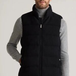 Quince Men’s Mongolian Cashmere Puffer Vest Jacket In Black$300, Sz M, NWT!